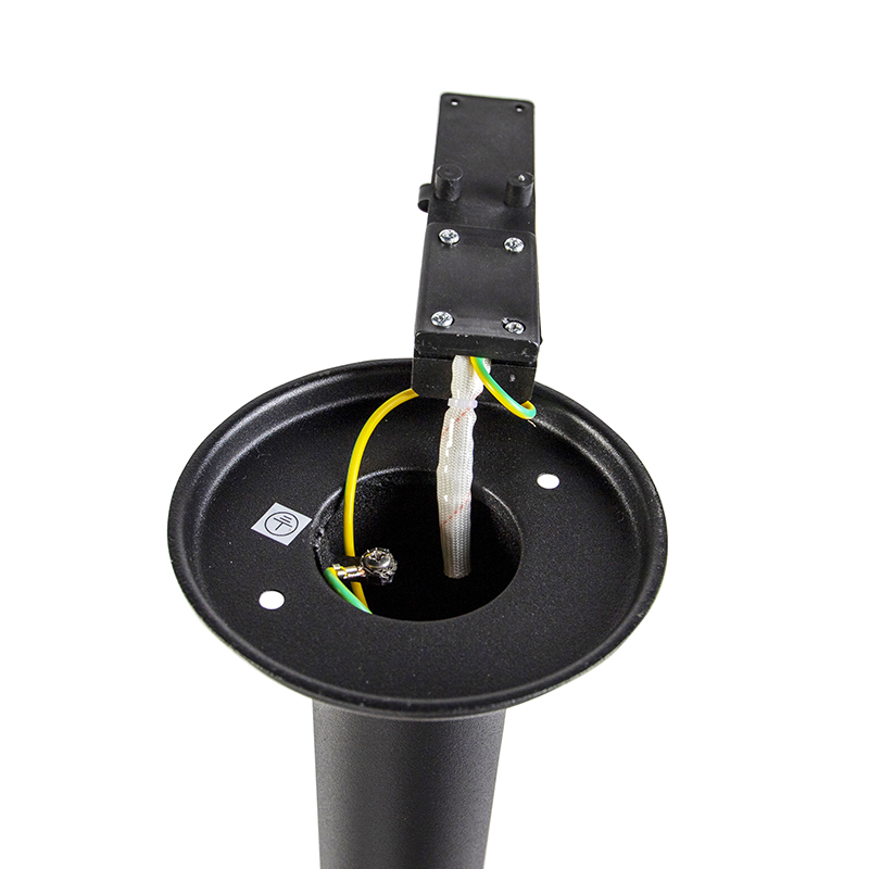 QAZQA Palo Da Giardino Gleam - Moderno - Acciaio Inossidabile,Acciaio,Plastico - Nero - Oblungo/Cilindro Max. 1 X Watt 15 Lampioncino esterno moderna nero 80 cm IP44 - GLEAM