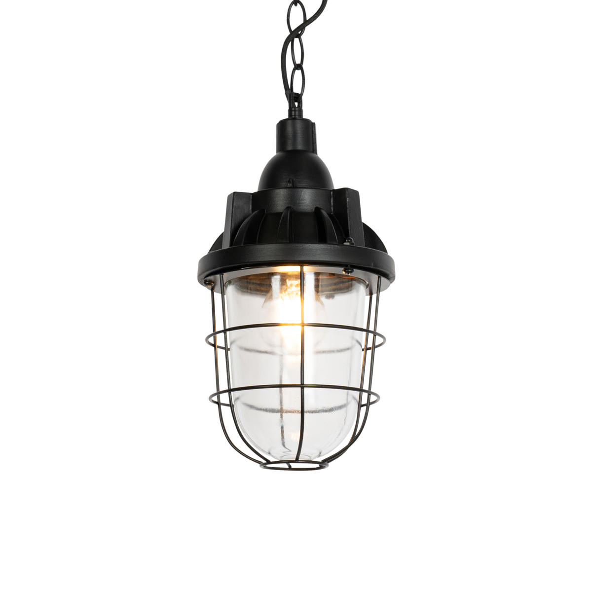 Priemyselné závesné svietidlo čierne - Cabin