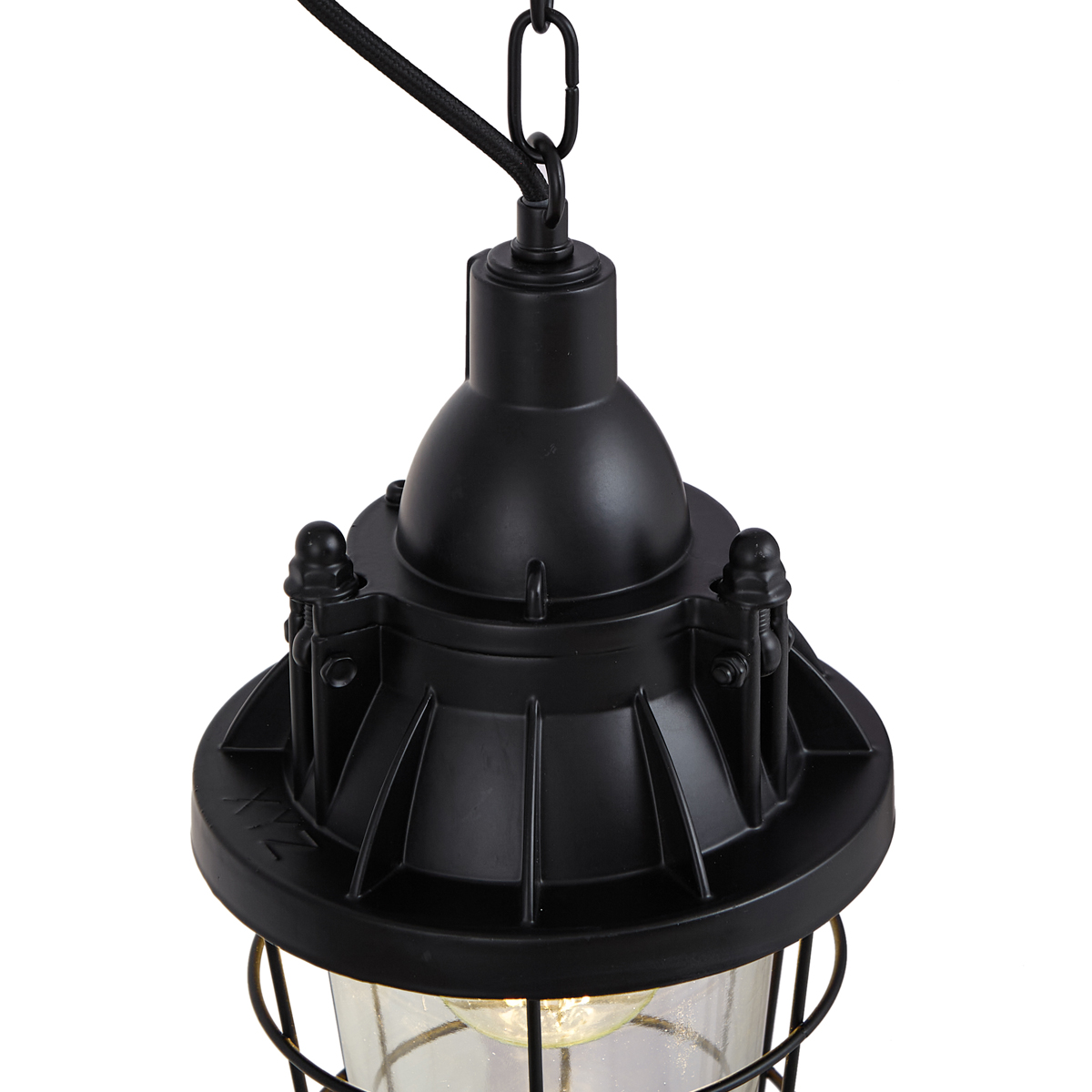 Suspension industrielle noire - Cabin