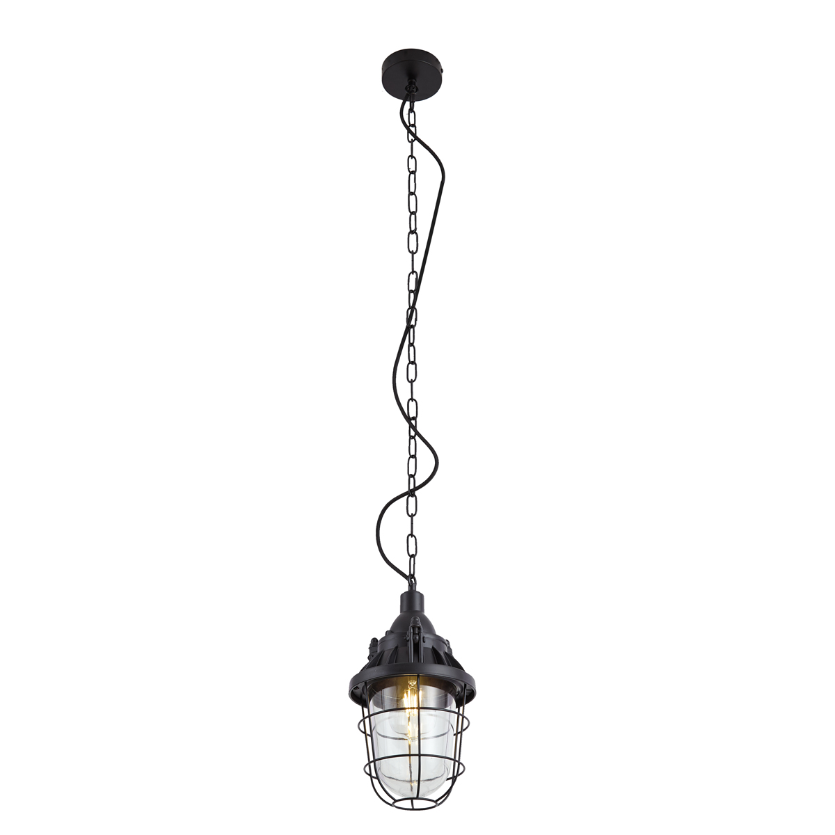 Suspension industrielle noire - Cabin