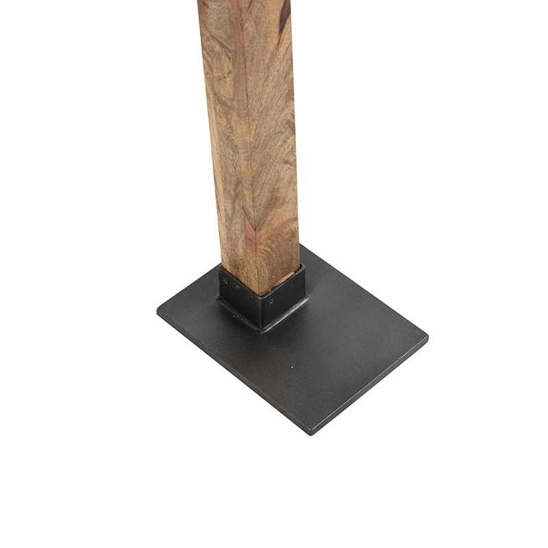Lámpara de pie industrial gris oscuro con madera de mango - Mangoes