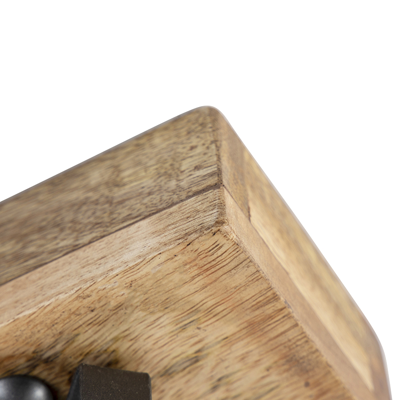 Industrial Spot Dark Grey with Mango Wood 2-Light - Mangoes