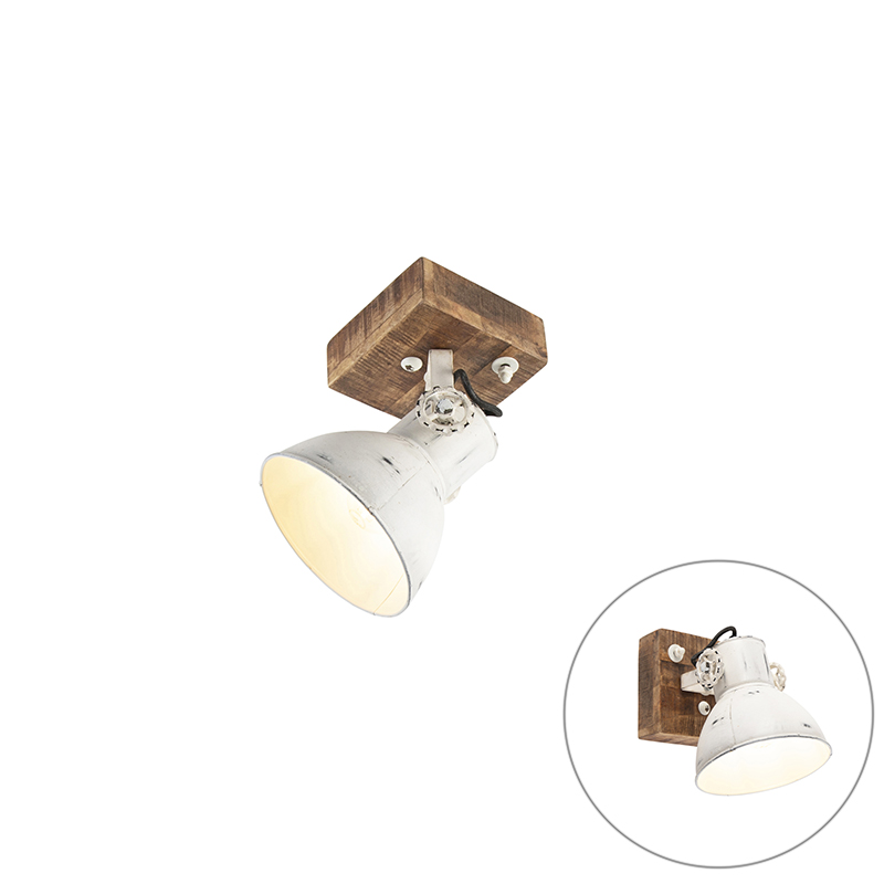 Priemyselné bodové svetlo biele s mangovým drevom 18 cm - Mangoes Priemyselné bodové svetlo biele s mangovým drevom 18 cm - Mangoes