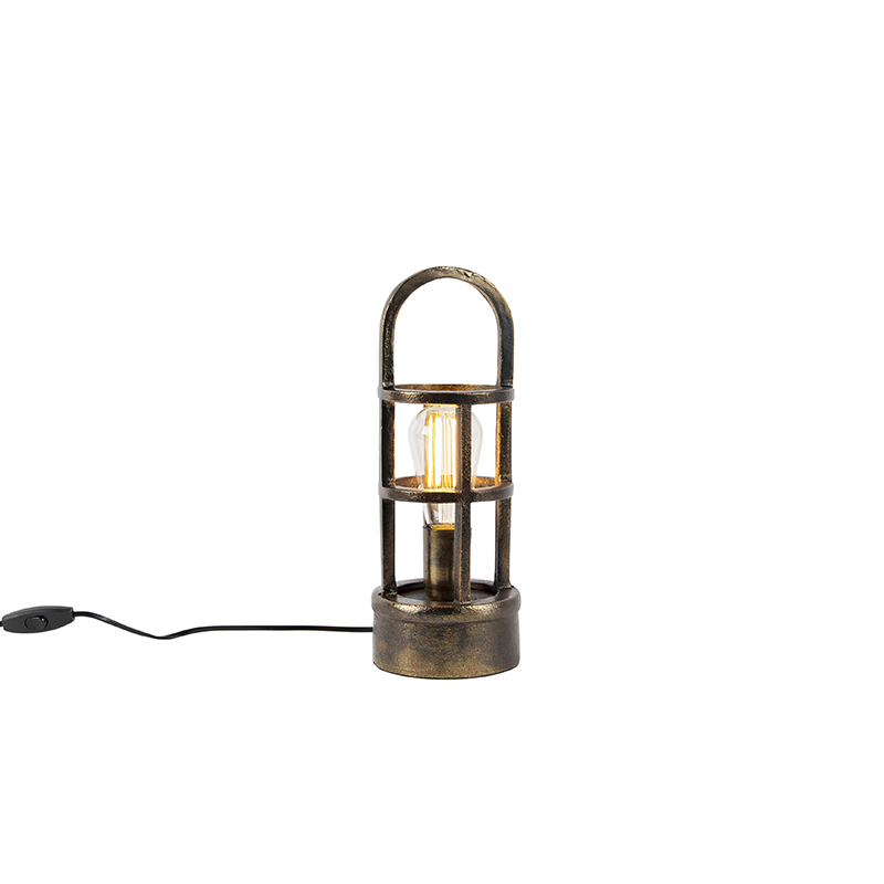 Levně Art Deco stolní lampa bronzová 35 cm - Kevie