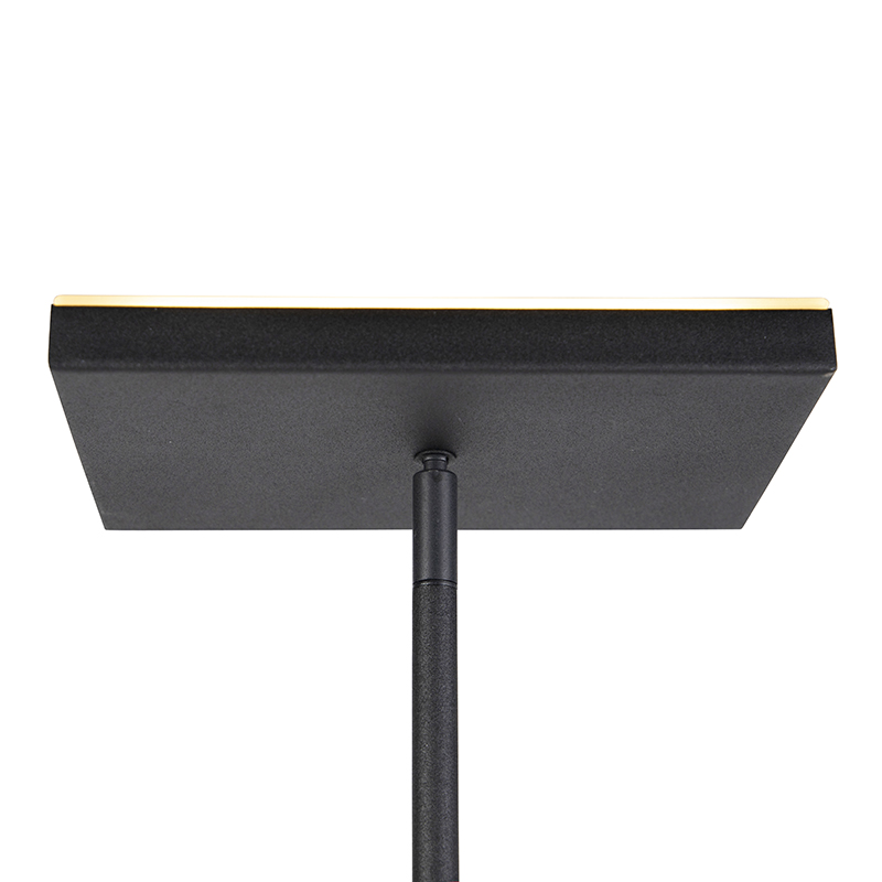 QAZQA Lampada Da Terra Con Braccioo De Lettura Jazzy - Moderno - Acciaio,Vetro - Nero - Quadrato/Oblungo (non Sostituibile) LED Max. 1 X 18 Watt 15 Lampada da terra uplighter quadrata nera braccio lettura JAZZY