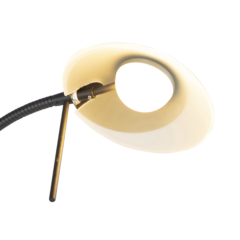Qazqa Lexus Lampada Da Terra A LED Dimmerabile Con Braccio Da Lettura Orientabile – 180 Cm, 1900 Lumen, 2700K, Colore Nero