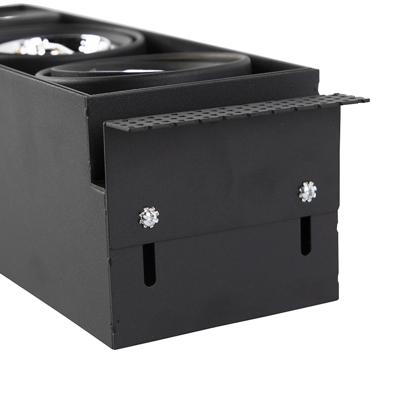 Set of 6 Recessed Spotlights Black GU10 AR70 Trimless 3-Lights - Oneon