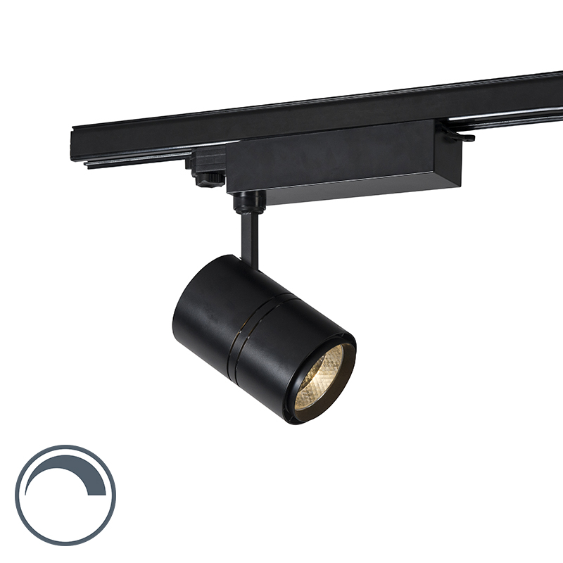 Moderne dimbare 3-fase railspot zwart incl. LED 3000K - Ruler 38 Moderne dimbare 3-fase railspot zwart incl. LED 3000K - Ruler 38