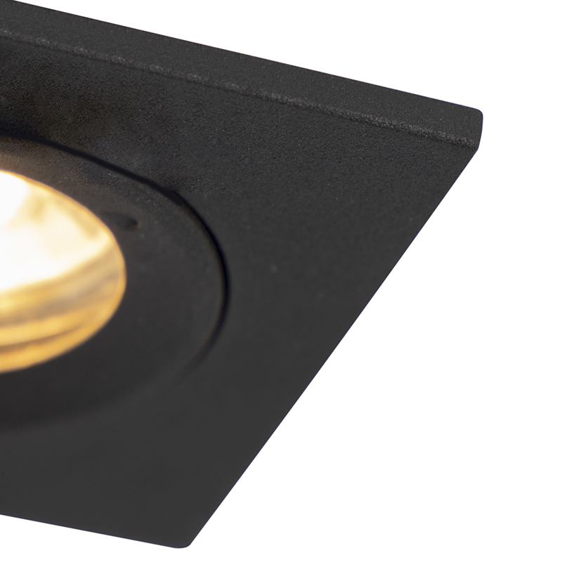 Moderne Einbauleuchte schwarz IP44 - Xena Square