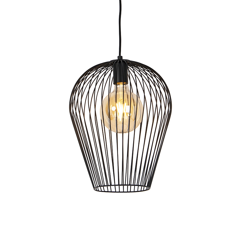Designerska lampa wisząca czarna - Wire Ario