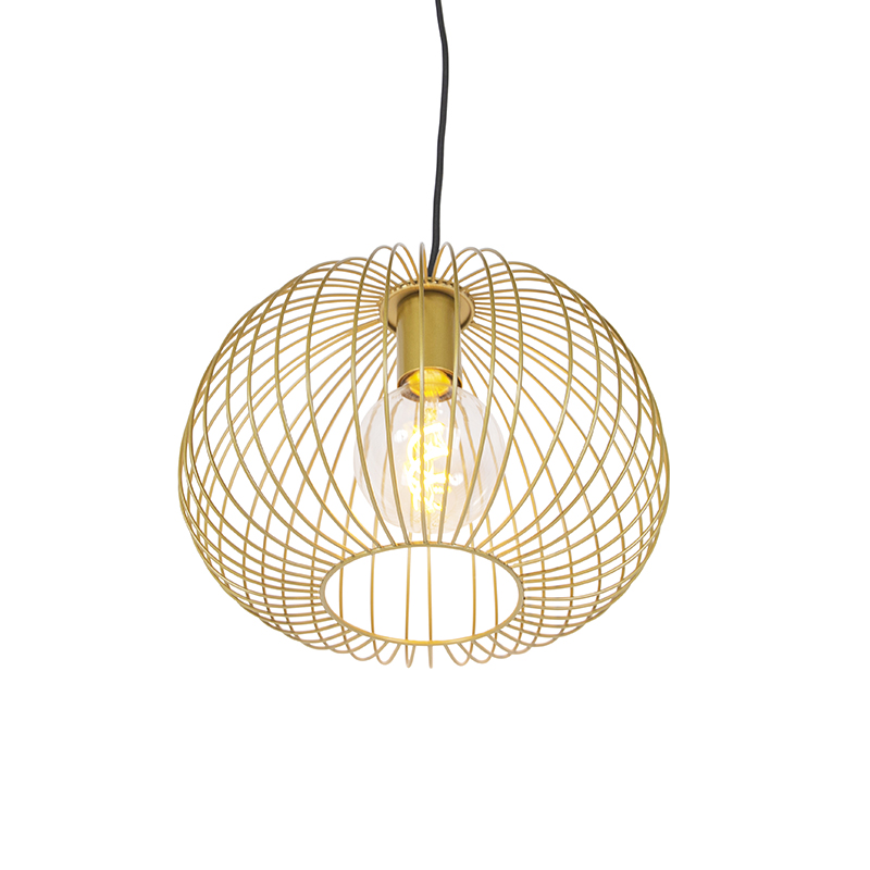 Lámpara colgante de diseño dorada - Wire Dough
