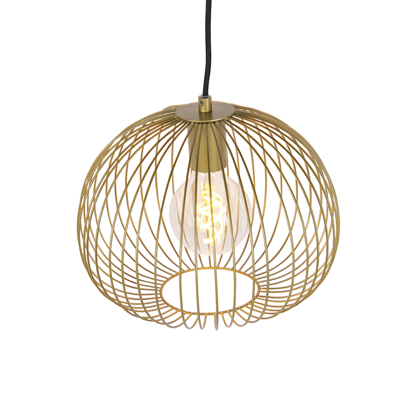 Lámpara colgante de diseño dorada - Wire Dough