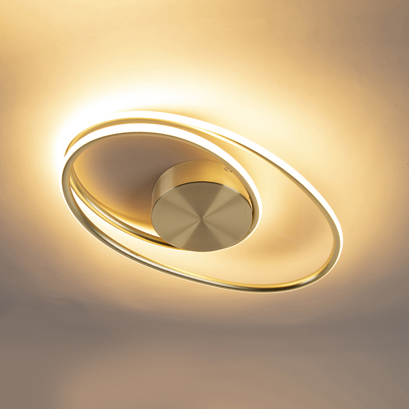 Design plafondlamp goud incl. LED 3 staps dimbaar - Rowan Design plafondlamp goud incl. LED 3 staps dimbaar - Rowan