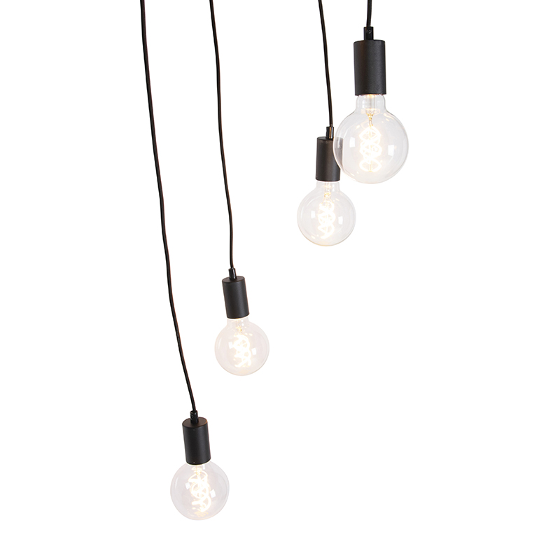 suspension moderne noire 35 cm 5 lumières - facil