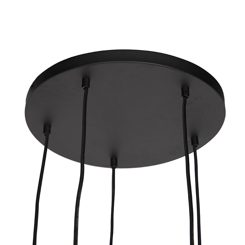 suspension moderne noire 35 cm 5 lumières - facil