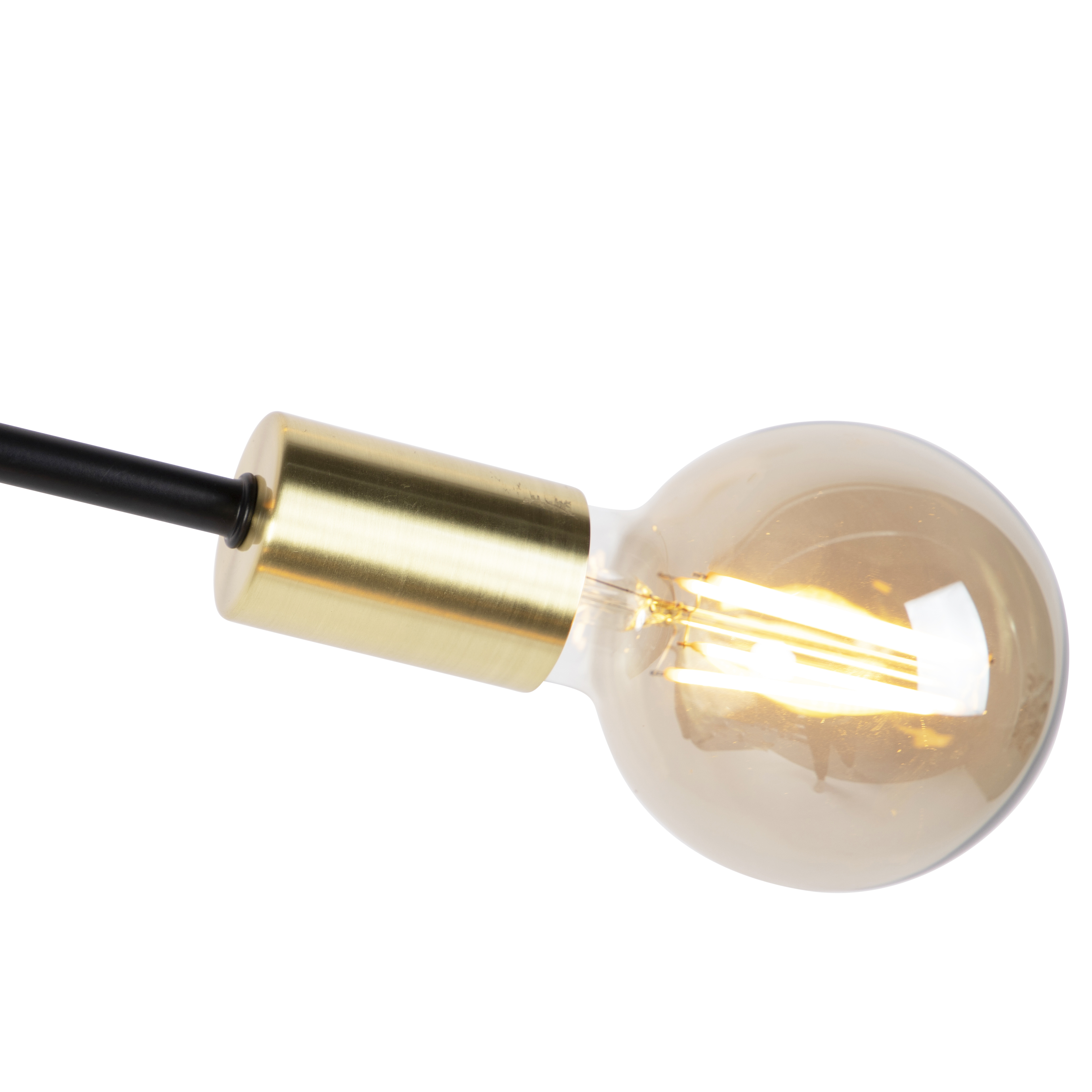 Lámpara colgante industrial negra y dorada 78 cm 6 luces - Sydney