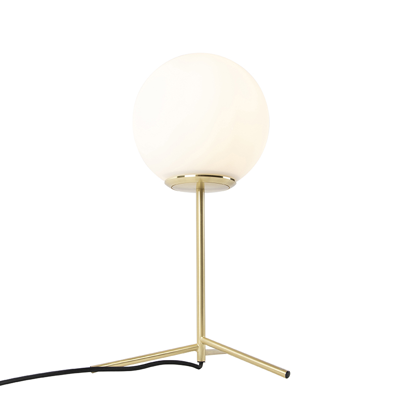 lampe de table art déco en laiton avec verre opale 45,5 cm - pallon