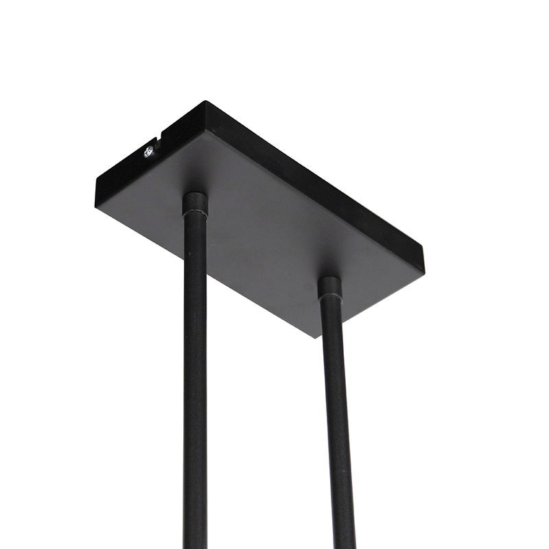 Lámpara colgante con pantallas de algodón negro y dorado 32cm - Combi 3 Deluxe