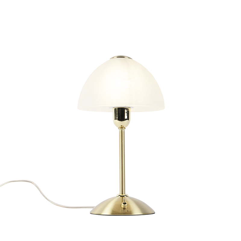 Art Deco tafellamp goud met opaal glas - Boho