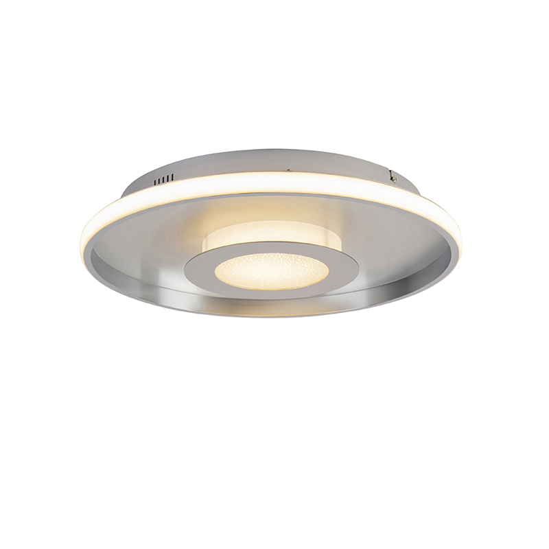 Plafonnière aluminium 44 cm incl. LED met afstandsbediening - Oculus Plafonnière aluminium 44 cm incl. LED met afstandsbediening - Oculus