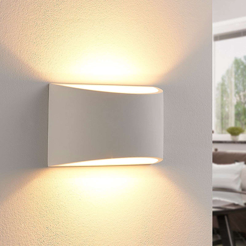 Landelijke halfronde wandlamp gips incl. LED - Heiko