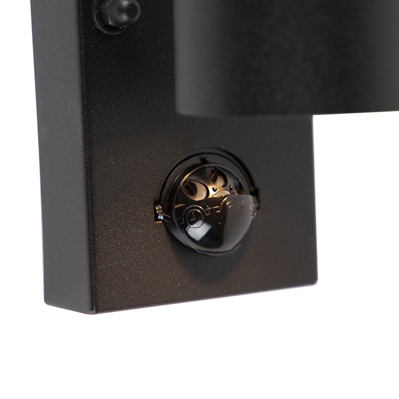 Outdoor Wall Light Black 2-Light with Motion Sensor IP44 - Duo