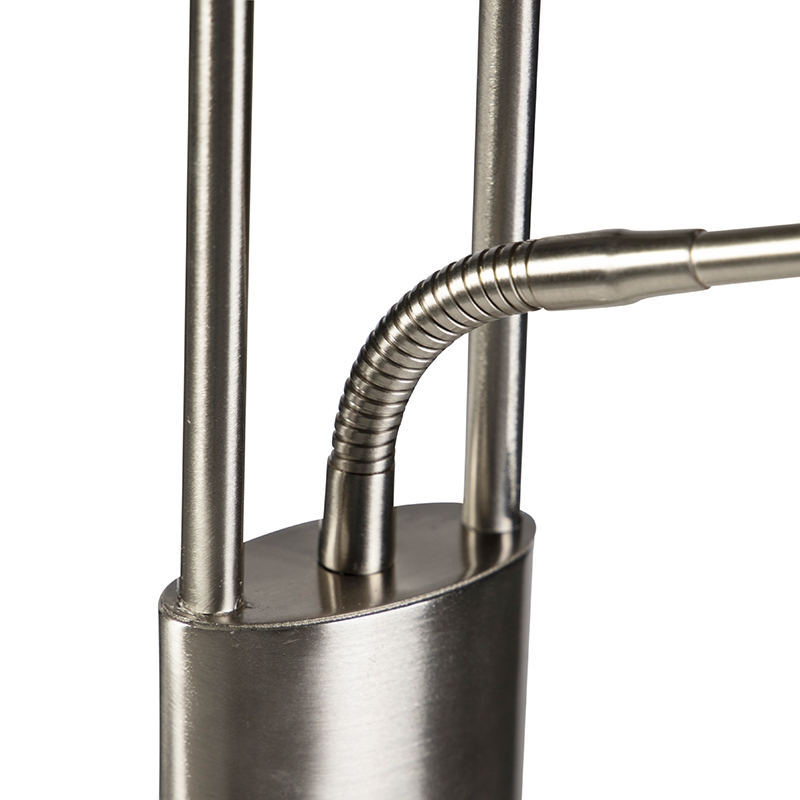 QAZQA Moderno Uplighter Acero Flexo LED USB - SEVILLA Acero Alargada Incluye LED Max. 1 X 20 Watt 10 Uplighter acero flexo LED USB - SEVILLA