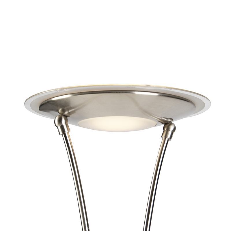 QAZQA Moderno Uplighter Acero Flexo LED USB - SEVILLA Acero Alargada Incluye LED Max. 1 X 20 Watt 14 Uplighter acero flexo LED USB - SEVILLA