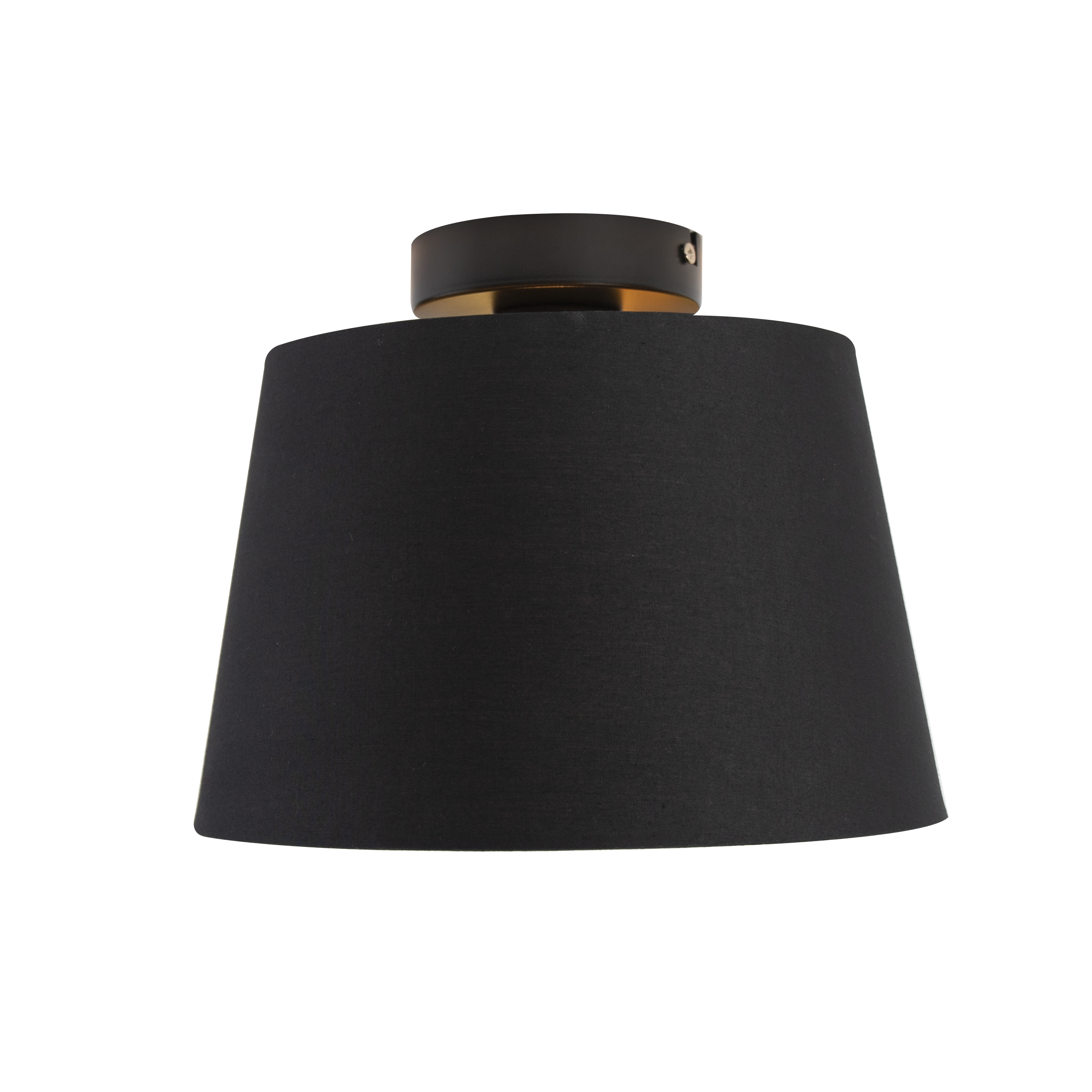 Ceiling Light with Cotton Shade Black with Gold 25 cm - Combi Black
