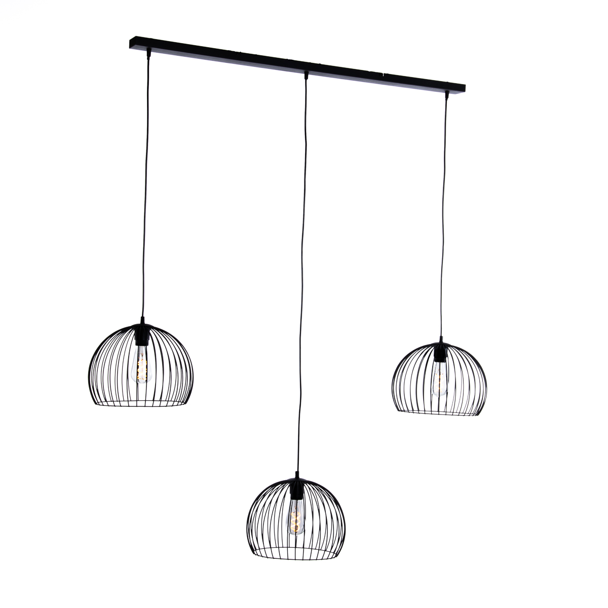 Levně Moderne hanglamp zwart 3-lichts - Koopa